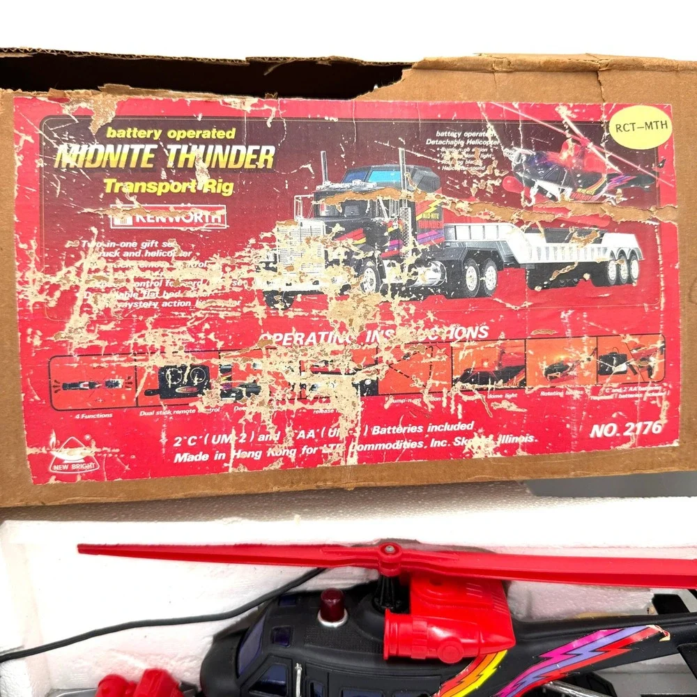 Bright Mid-Nite Thunder Transport Rig Large Black 1980s